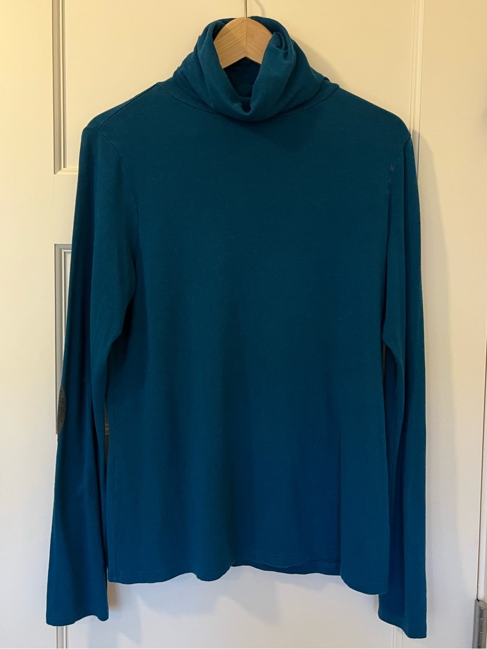 Noel Asmar • Luxe Bamboo-blend Turtleneck • Everglade Teal • Elbow Patches • XL